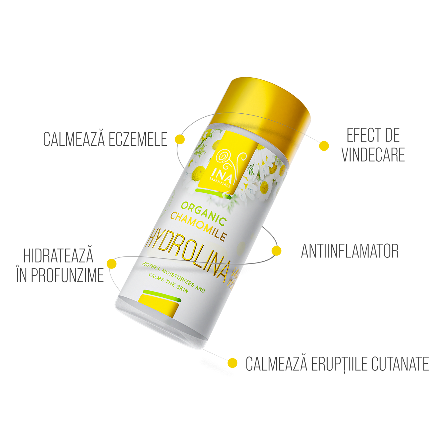 + Cadou Apă Organică de Mușețel - Hydrolina pentru Eczeme și piele Iritată