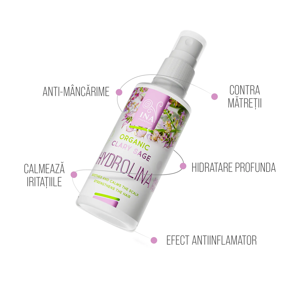 Apă Organică de Salvie - Hydrolina pentru Matreata si Mancarimea scalpului