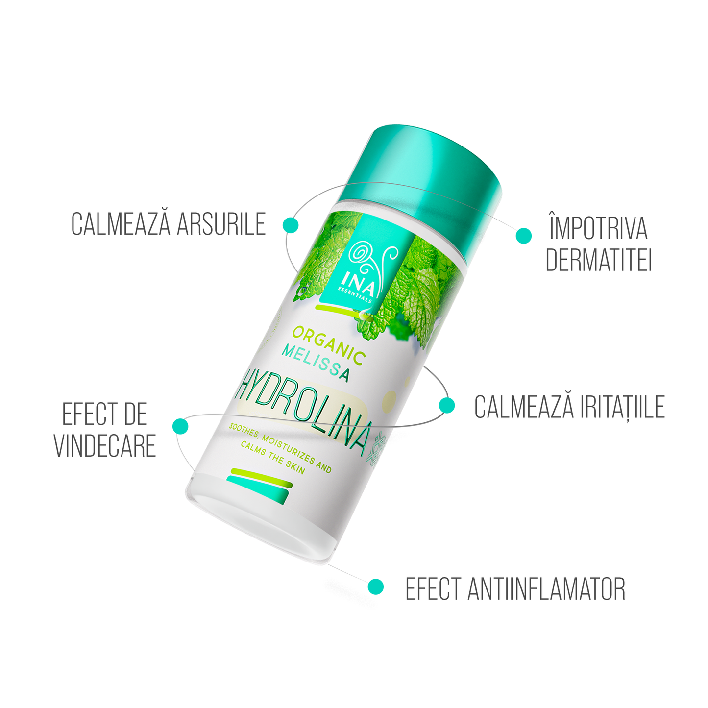 + Cadou Apă Organică de Melissa - Hydrolina pentru Dermatite si Iritatii ale pielii