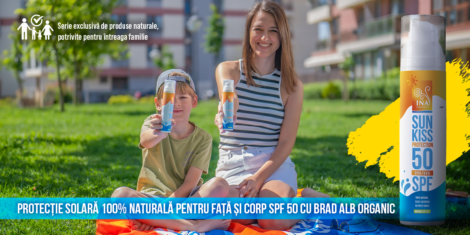 Noua Protecție Solară 100% Naturală pentru Față și Corp SPF 50 cu Brad alb organic: de la familia noastră pentru a ta