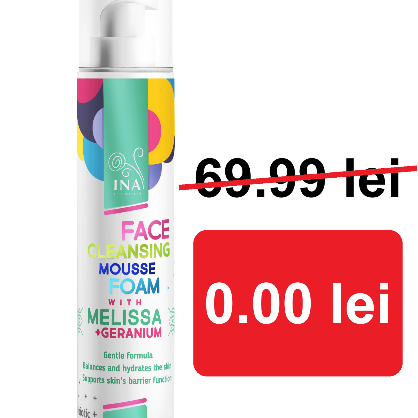 + Cadou Spumă Naturală de Curățare a feței cu Melissa și Mușcată - pentru toate tipurile de piele