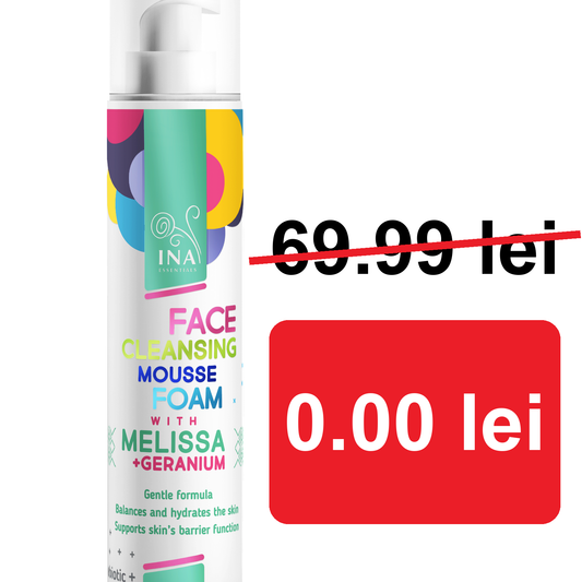 + Cadou Spumă Naturală de Curățare a feței cu Melissa și Mușcată - pentru toate tipurile de piele