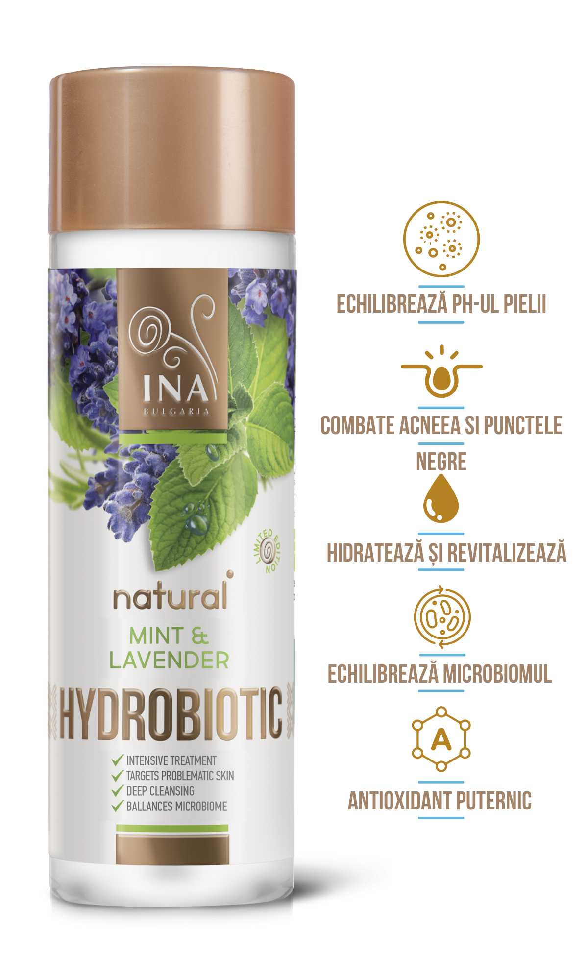 Cumpără 2 Hydrobiotic cu Lavandă și primești gratuit un șampon cu lavandă, un ulei esențial și săruri de baie