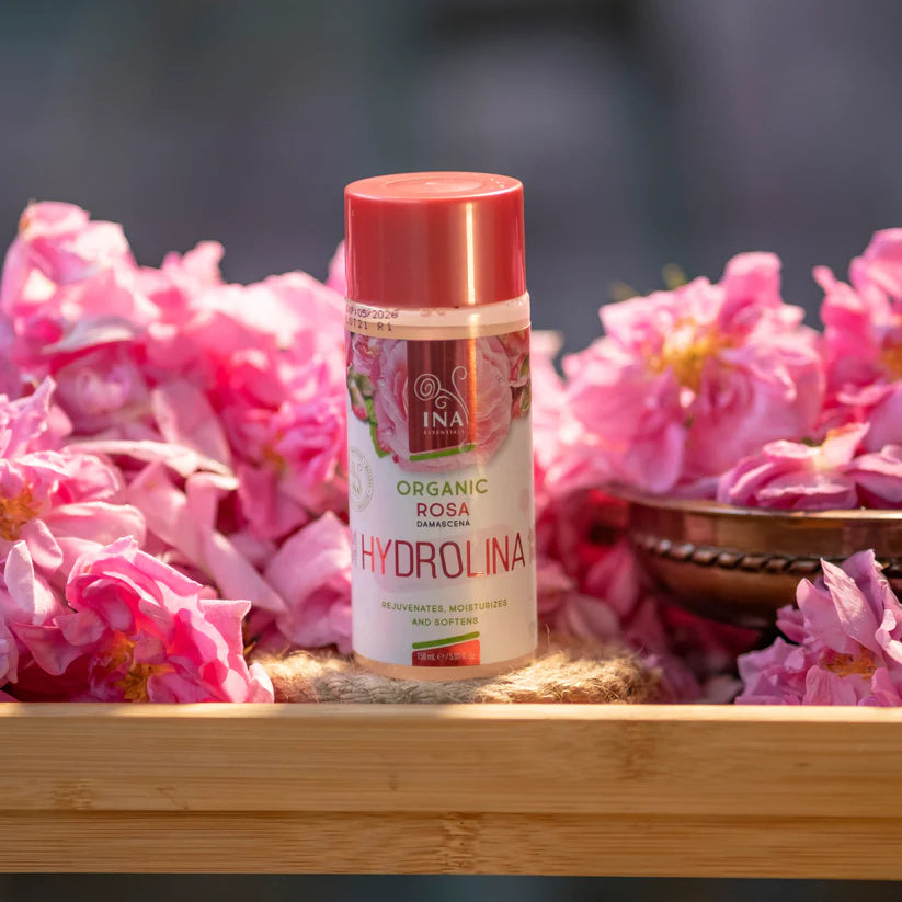 Cumpără 3 Ape Organice de Trandafiri - Hydrolina și primești 1 Spumă Naturală Gratuită pentru Curățarea Feței