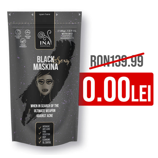 + Cadou Mască de față - Maskina Neagra - îngrijire intensivă pentru Acnee și puncte Negre