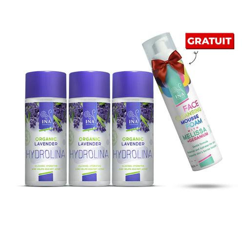 Cumpără 3x Hydrolina de lavandă, și primești 1 Spumă de curățare pentru față Gratuit