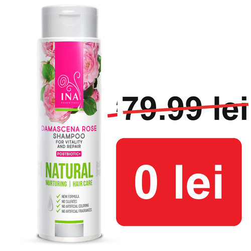+ Cadou Șampon Natural cu Trandafiri pentru păr Uscat și Deteriorat