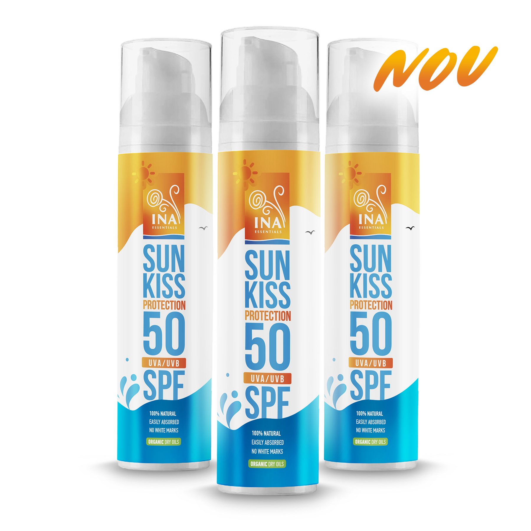 Pachet de protecție solară pentru familie - 2+1 Protecție solară naturală pentru față și corp SPF 50 cu Brad Alb Organic