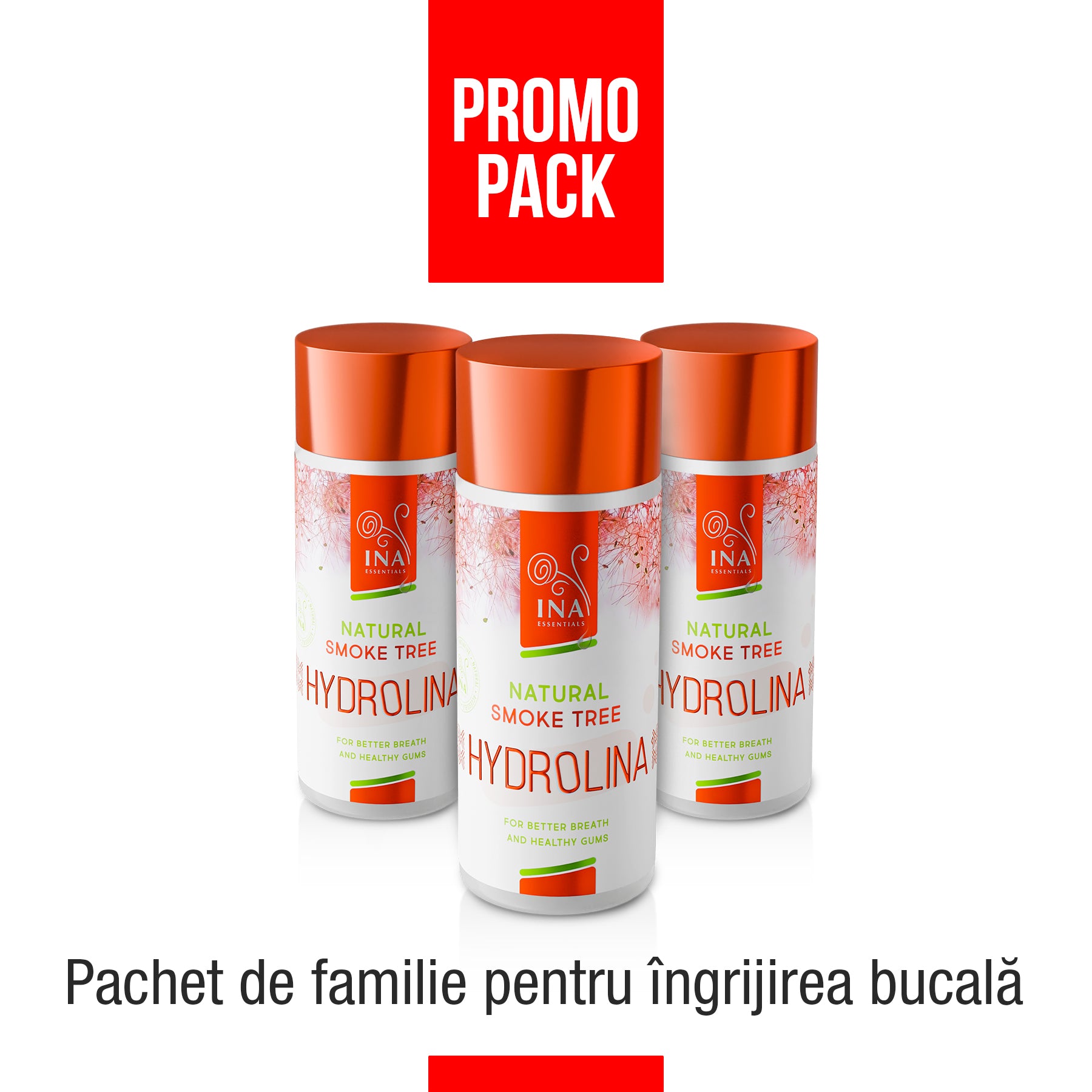 Pachet de familie pentru igiena bucală - 3x Apă de gură de Scumpie - Hydrolina